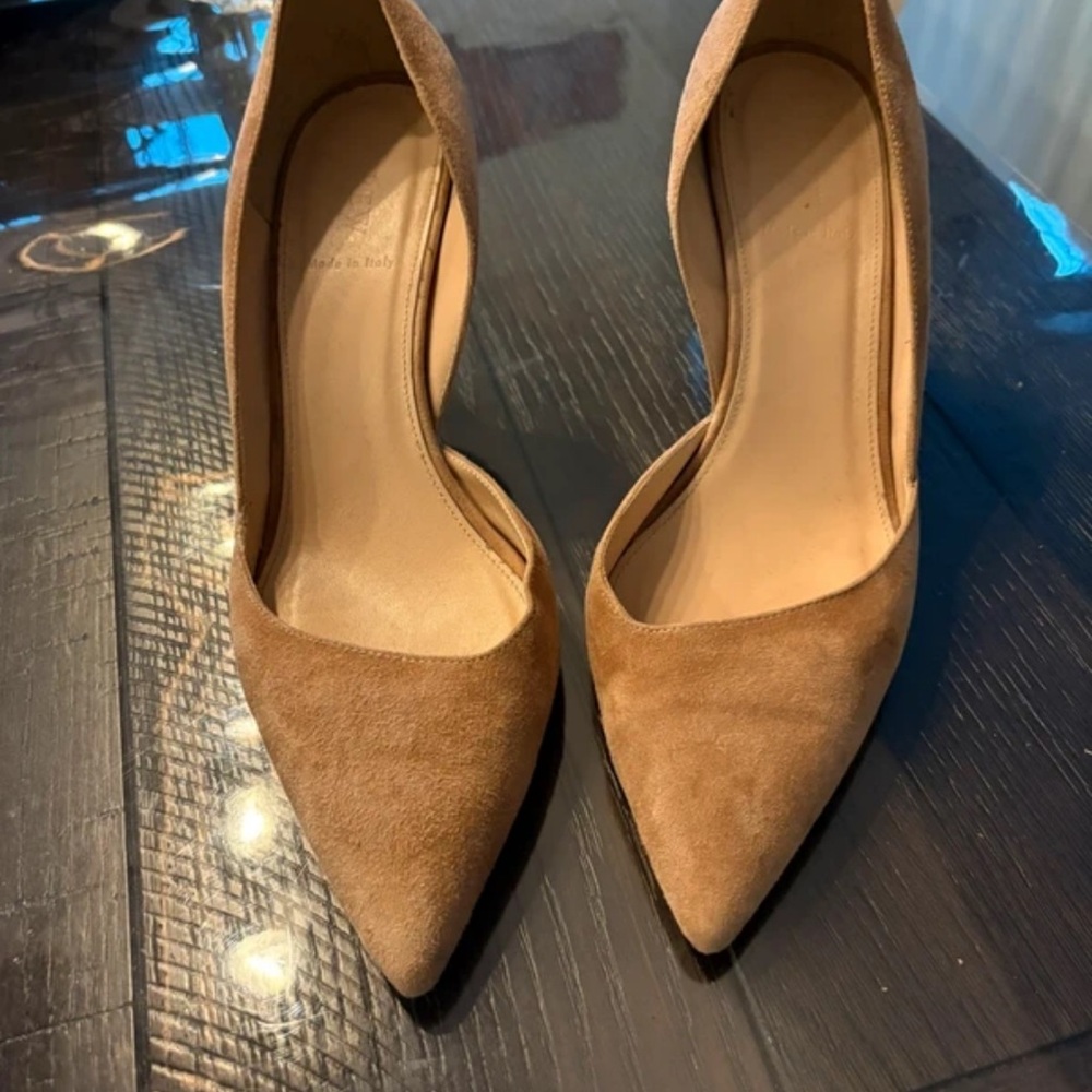 J. Crew Tan Suede Pointed Heels